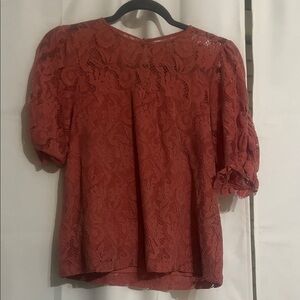 Anthropologie Elegant Lace Women’s Blouse in Dusty Rose XS